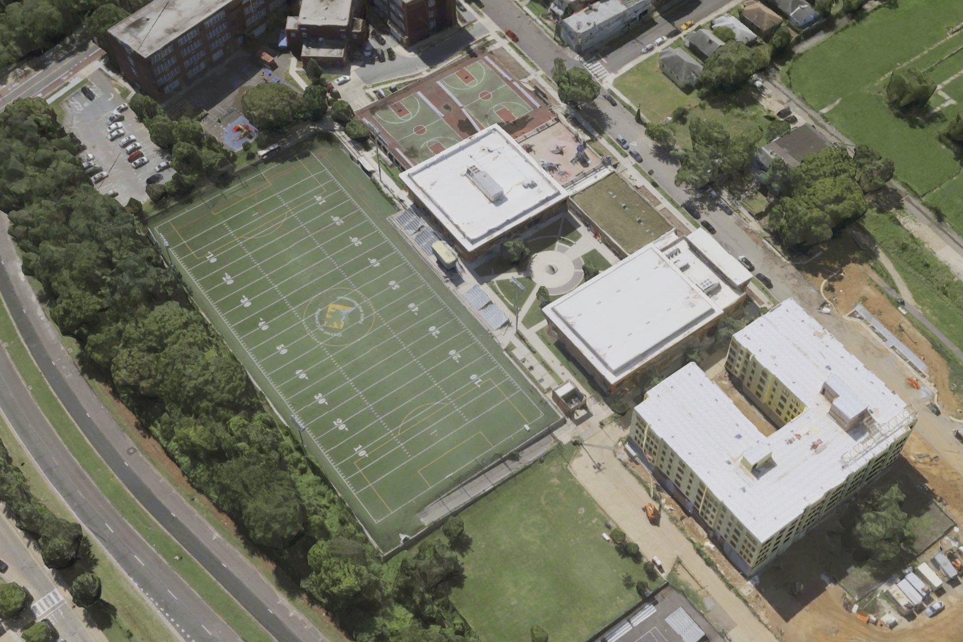 Aerial image of Barry Farm Recreation Center